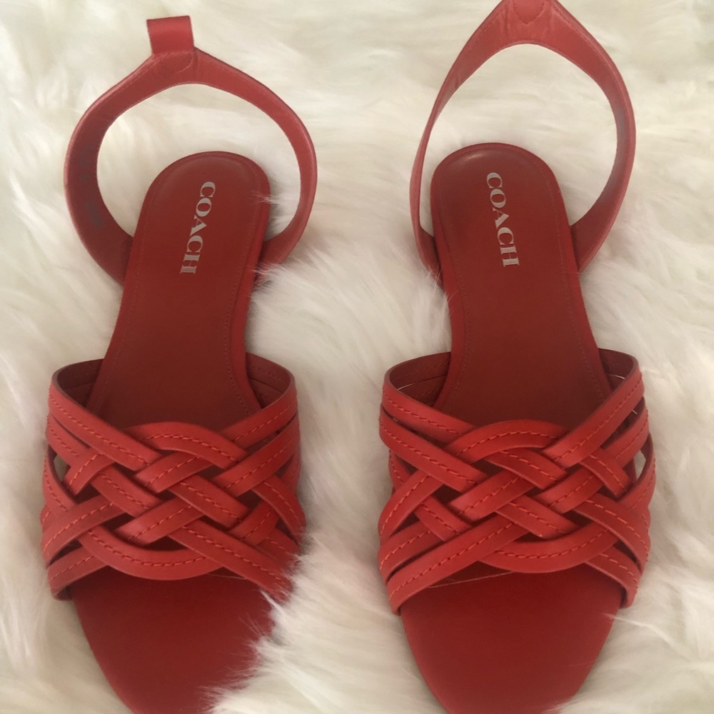 Coach red sandals